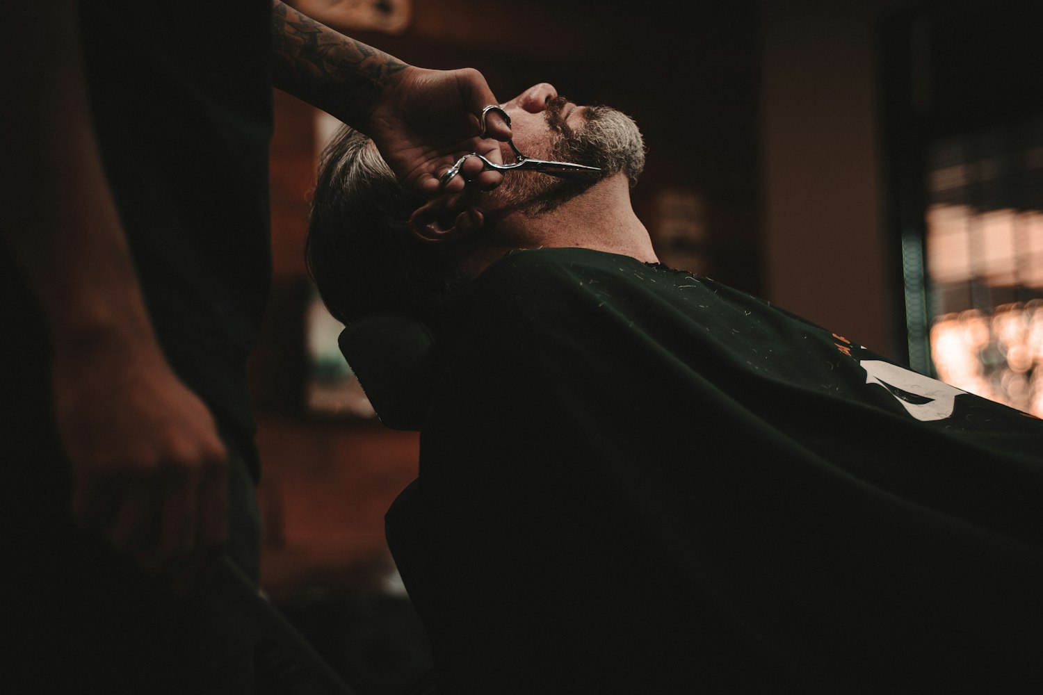 Client at a salon basin